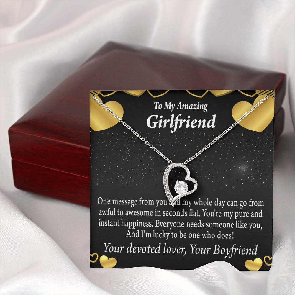 To My Girlfriend To My Girlfriend Lucky To Have You Forever Necklace w Message Card-Express Your Love Gifts