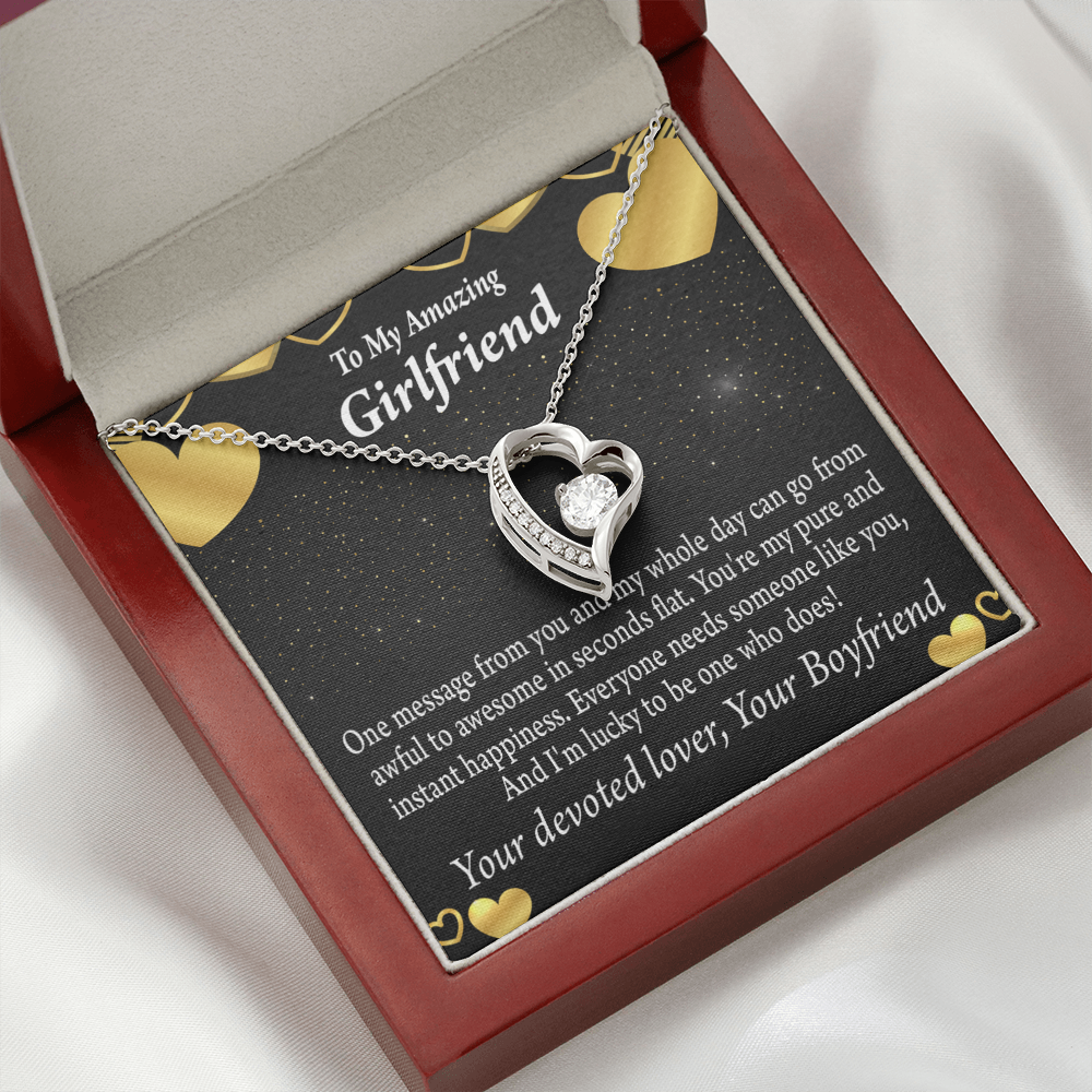 To My Girlfriend To My Girlfriend Lucky To Have You Forever Necklace w Message Card-Express Your Love Gifts