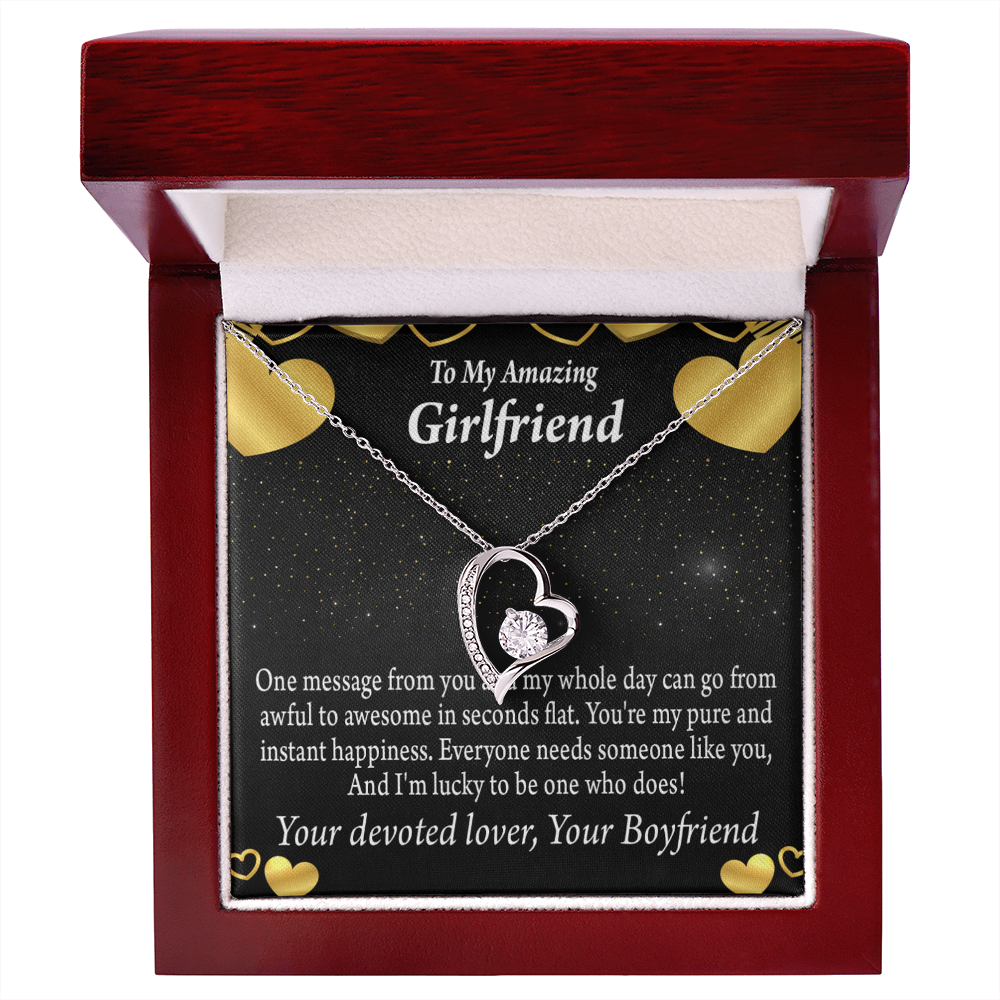 To My Girlfriend To My Girlfriend Lucky To Have You Forever Necklace w Message Card-Express Your Love Gifts