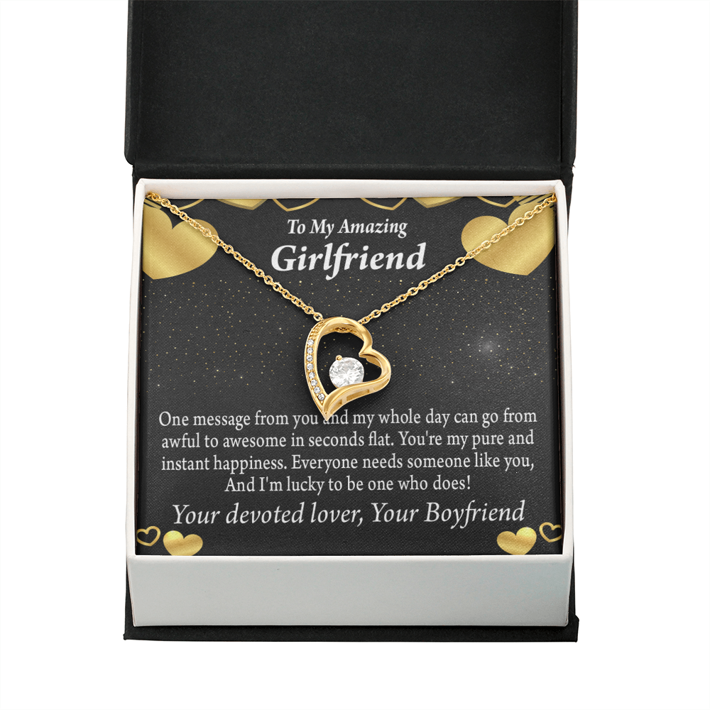 To My Girlfriend To My Girlfriend Lucky To Have You Forever Necklace w Message Card-Express Your Love Gifts