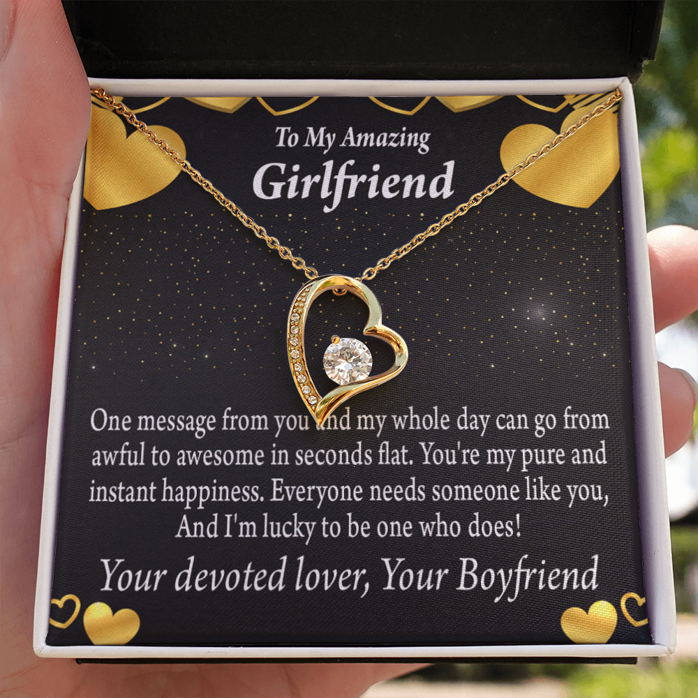 To My Girlfriend To My Girlfriend Lucky To Have You Forever Necklace w Message Card-Express Your Love Gifts