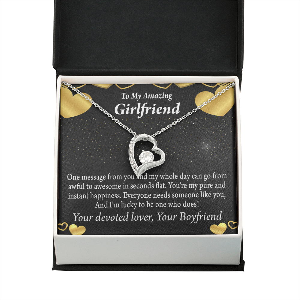 To My Girlfriend To My Girlfriend Lucky To Have You Forever Necklace w Message Card-Express Your Love Gifts