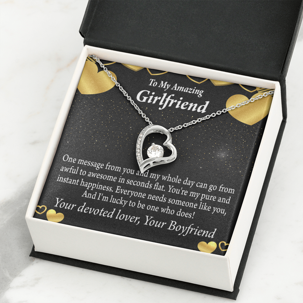 To My Girlfriend To My Girlfriend Lucky To Have You Forever Necklace w Message Card-Express Your Love Gifts