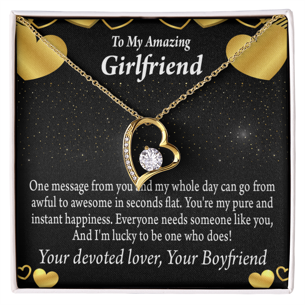 To My Girlfriend To My Girlfriend Lucky To Have You Forever Necklace w Message Card-Express Your Love Gifts
