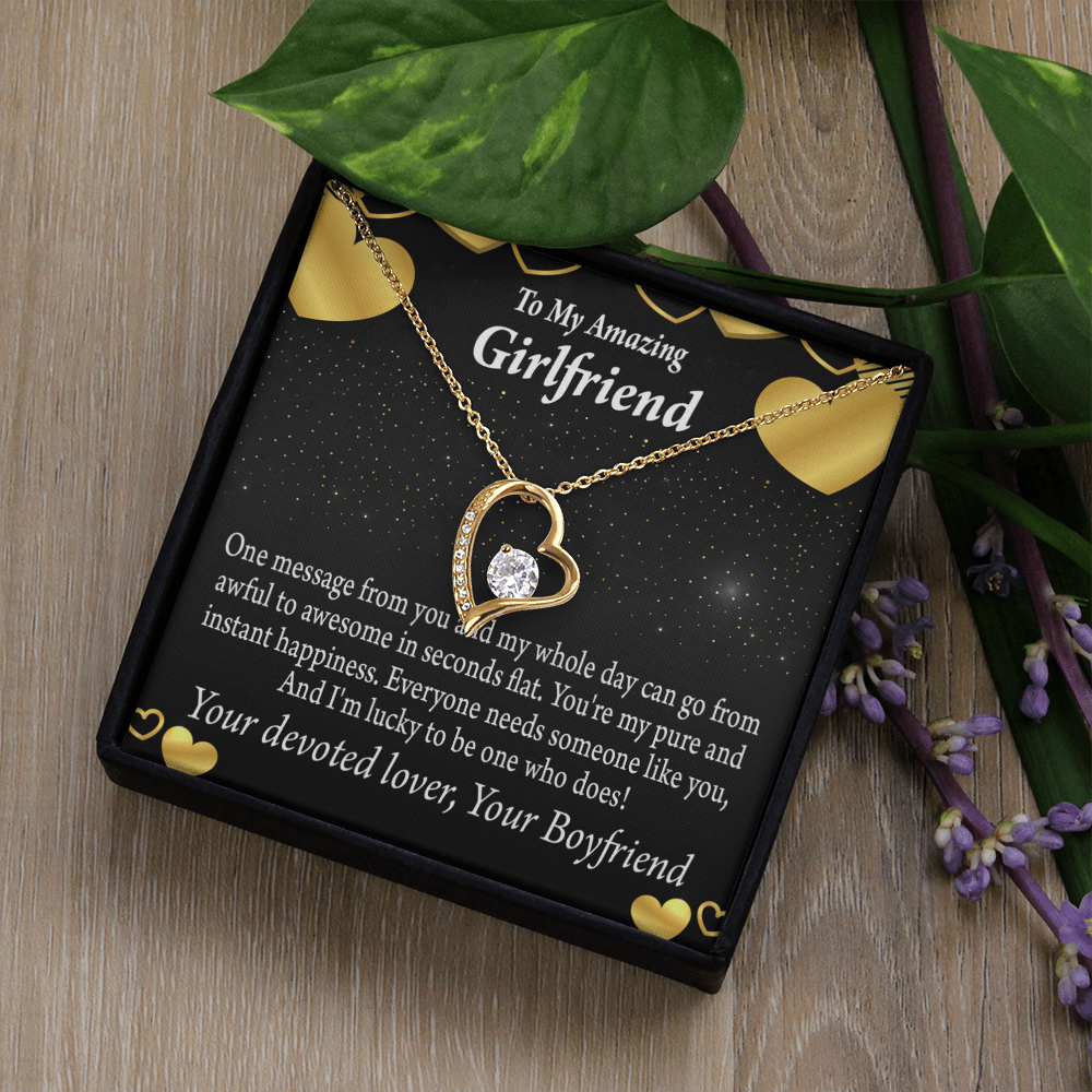 To My Girlfriend To My Girlfriend Lucky To Have You Forever Necklace w Message Card-Express Your Love Gifts