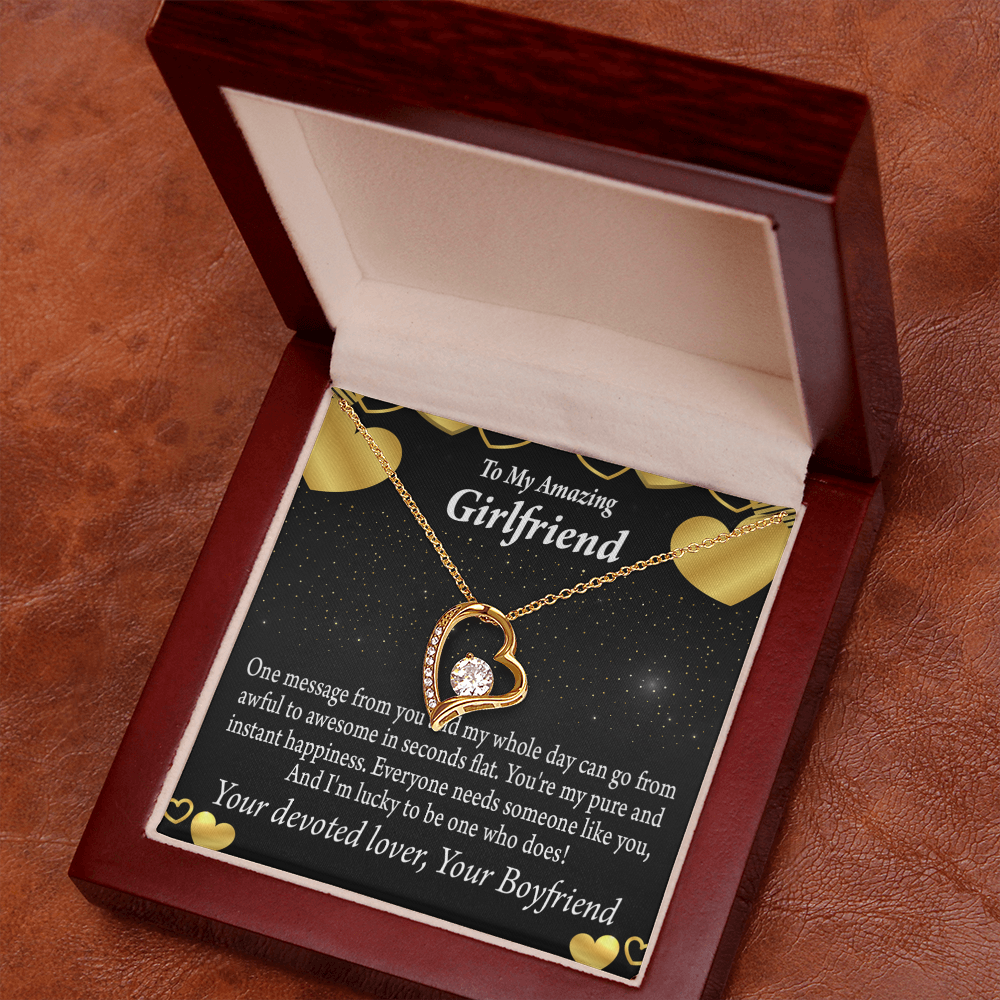 To My Girlfriend To My Girlfriend Lucky To Have You Forever Necklace w Message Card-Express Your Love Gifts