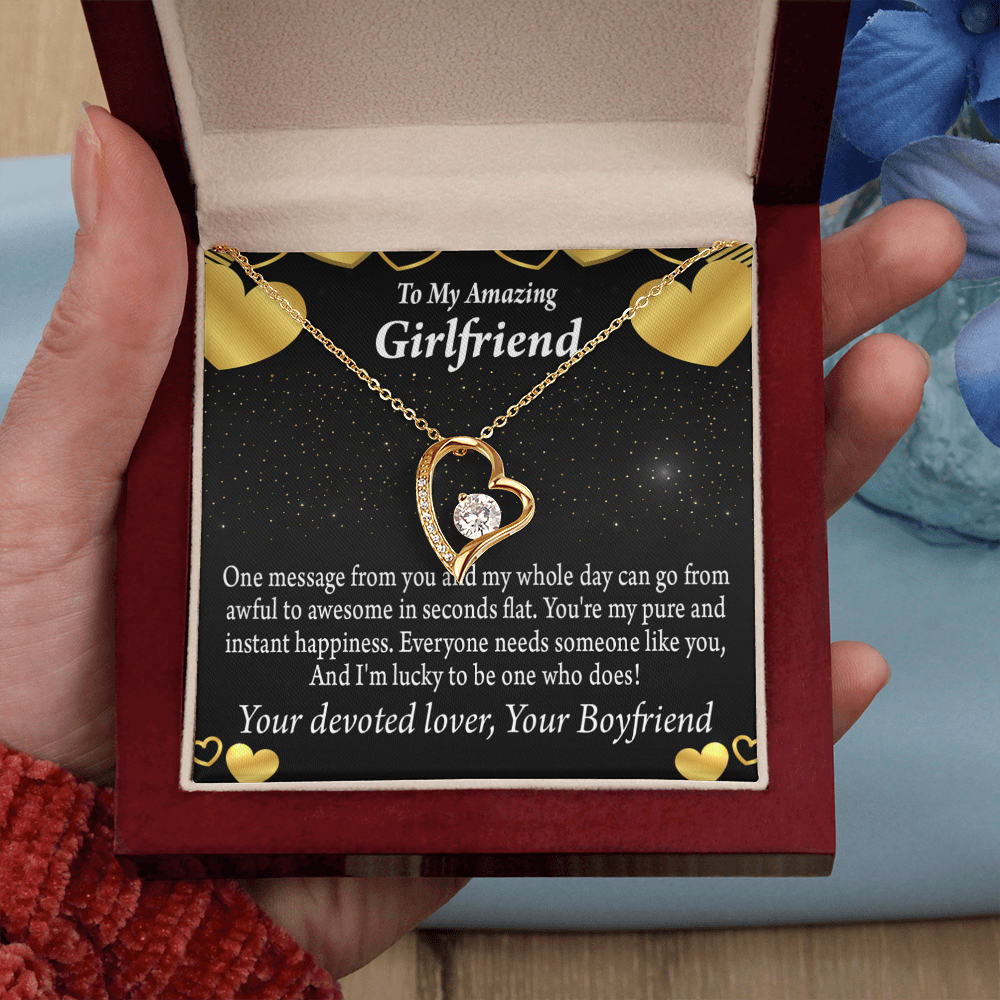 To My Girlfriend To My Girlfriend Lucky To Have You Forever Necklace w Message Card-Express Your Love Gifts