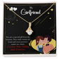 To My Girlfriend Today & Forever Alluring Ribbon Necklace Message Card-Express Your Love Gifts