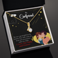 To My Girlfriend Today & Forever Alluring Ribbon Necklace Message Card-Express Your Love Gifts