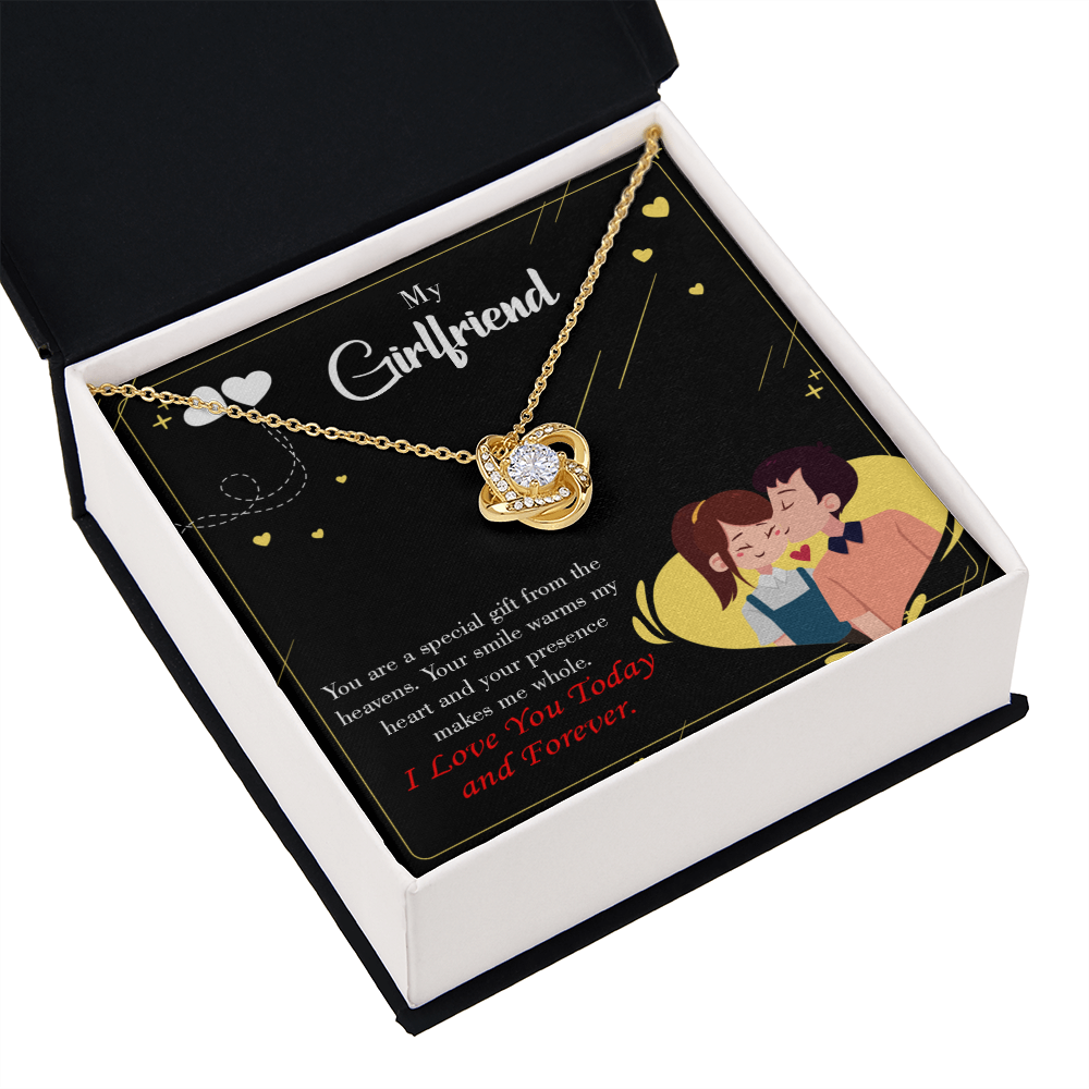To My Girlfriend Today & Forever Infinity Knot Necklace Message Card-Express Your Love Gifts