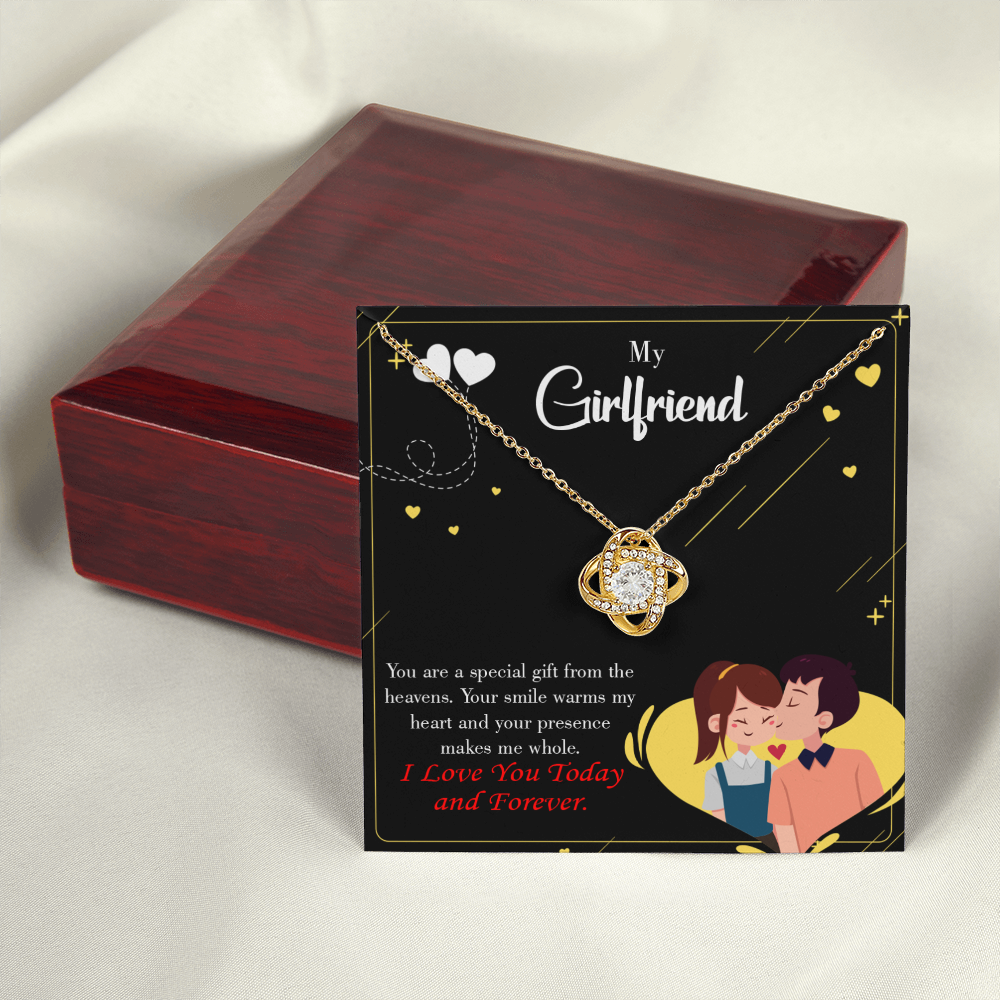 To My Girlfriend Today & Forever Infinity Knot Necklace Message Card-Express Your Love Gifts