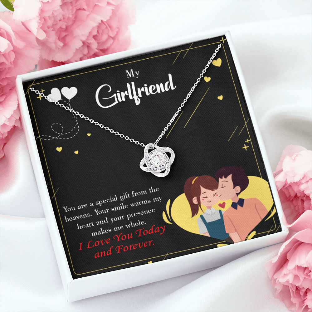 To My Girlfriend Today & Forever Infinity Knot Necklace Message Card-Express Your Love Gifts