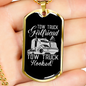 To My Girlfriend Tow Truck Girlfriend Hooked! Necklace Stainless Steel or 18k Gold Dog Tag 24" Chain-Express Your Love Gifts