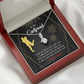 To My Girlfriend Walked Into Love Alluring Ribbon Necklace Message Card-Express Your Love Gifts