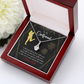 To My Girlfriend Walked Into Love Alluring Ribbon Necklace Message Card-Express Your Love Gifts