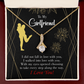 To My Girlfriend Walked Into Love Alluring Ribbon Necklace Message Card-Express Your Love Gifts