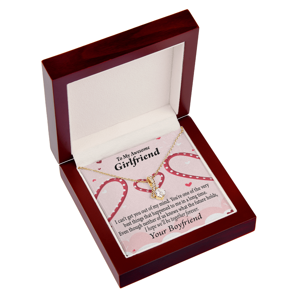 To My Girlfriend We'll Be Together Forever Alluring Ribbon Necklace Message Card-Express Your Love Gifts