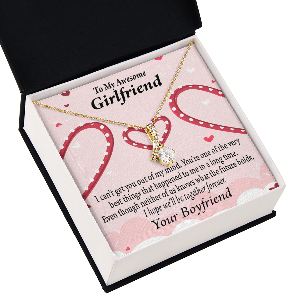 To My Girlfriend We'll Be Together Forever Alluring Ribbon Necklace Message Card-Express Your Love Gifts
