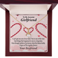 To My Girlfriend We'll Be Together Forever Alluring Ribbon Necklace Message Card-Express Your Love Gifts