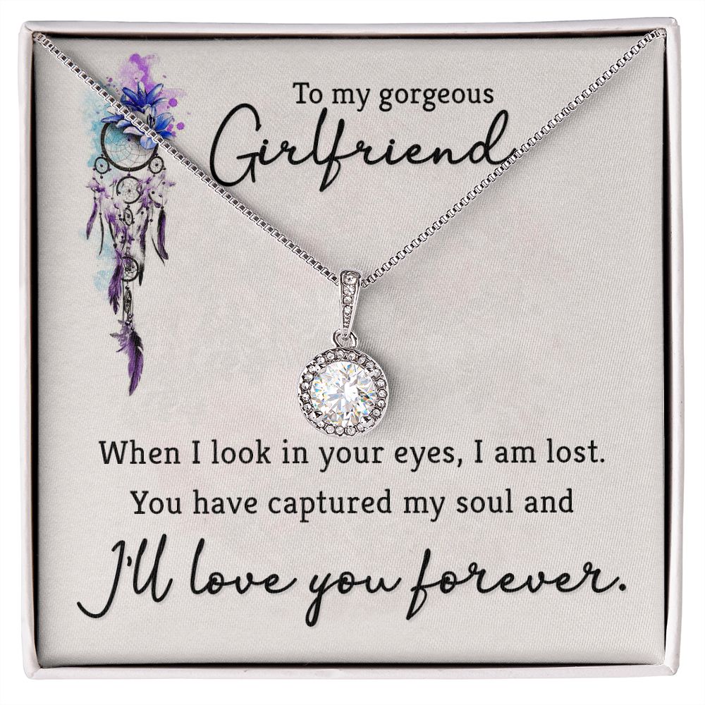 To My Girlfriend When I Look in Your Eyes Eternal Hope Necklace Message Card-Express Your Love Gifts
