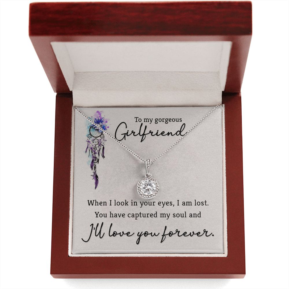 To My Girlfriend When I Look in Your Eyes Eternal Hope Necklace Message Card-Express Your Love Gifts