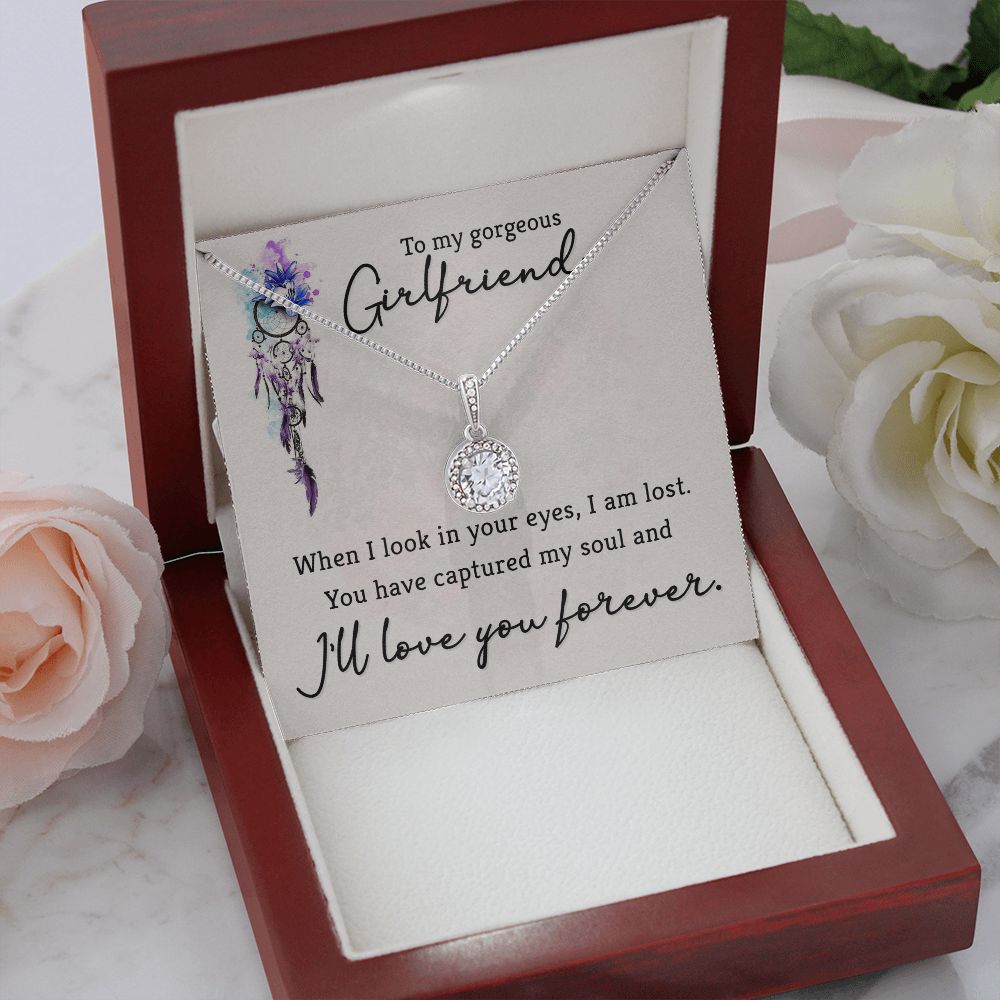 To My Girlfriend When I Look in Your Eyes Eternal Hope Necklace Message Card-Express Your Love Gifts