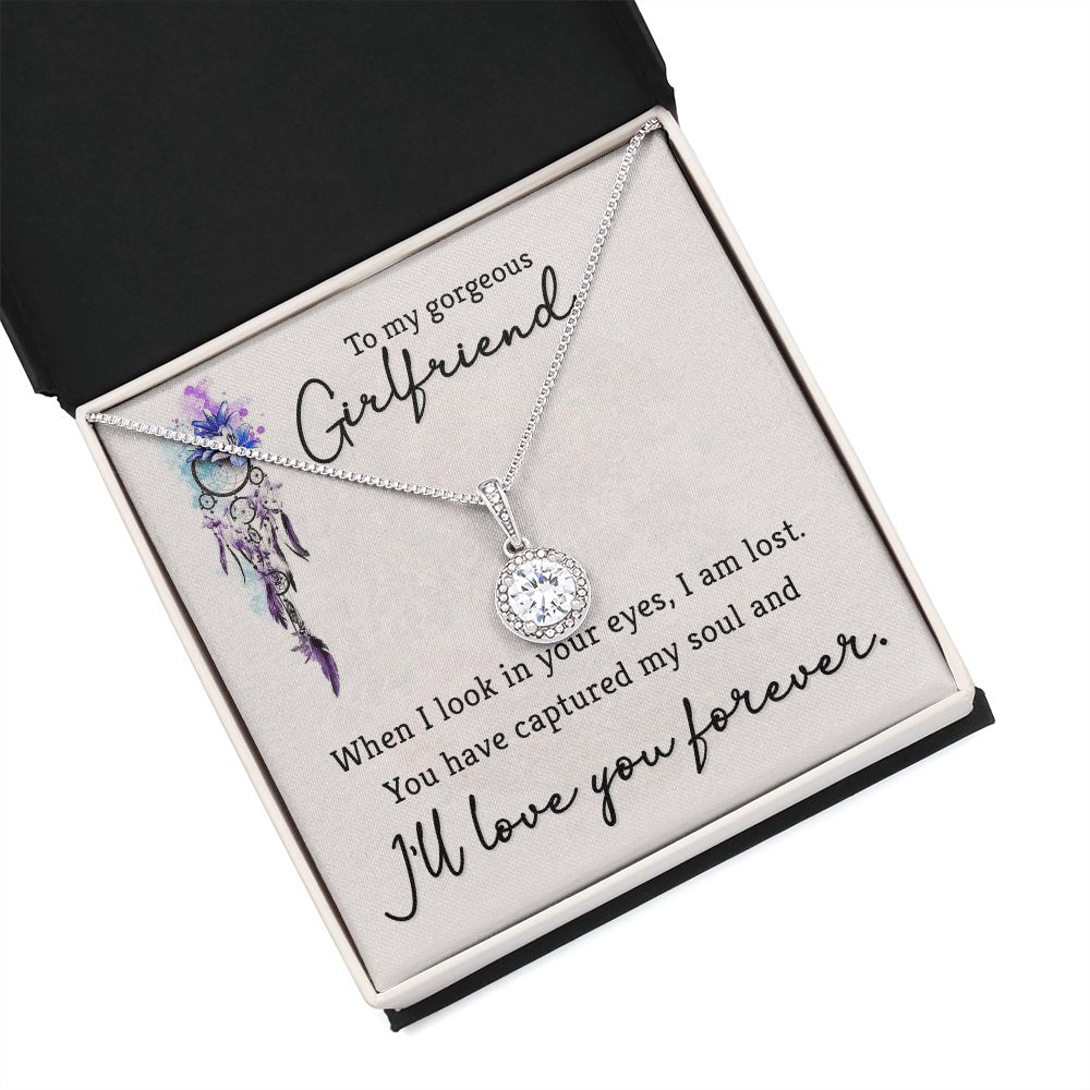To My Girlfriend When I Look in Your Eyes Eternal Hope Necklace Message Card-Express Your Love Gifts