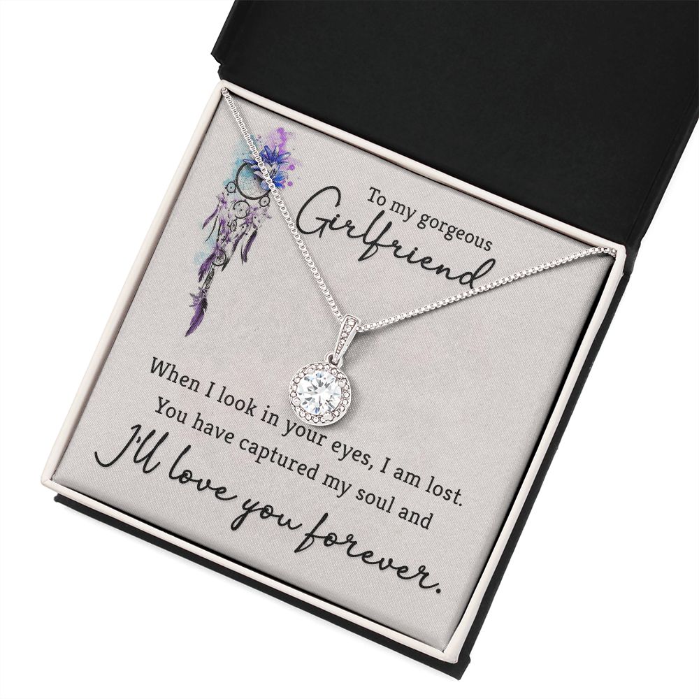 To My Girlfriend When I Look in Your Eyes Eternal Hope Necklace Message Card-Express Your Love Gifts