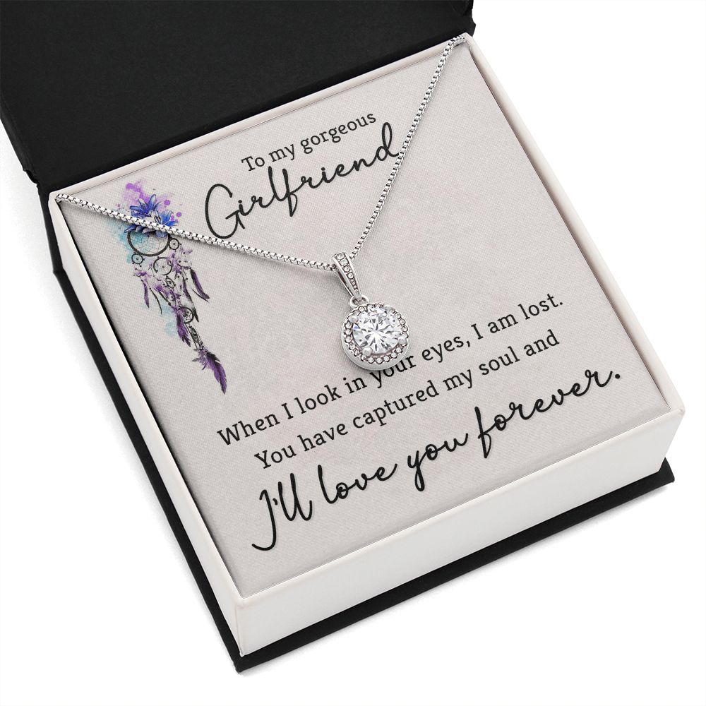 To My Girlfriend When I Look in Your Eyes Eternal Hope Necklace Message Card-Express Your Love Gifts