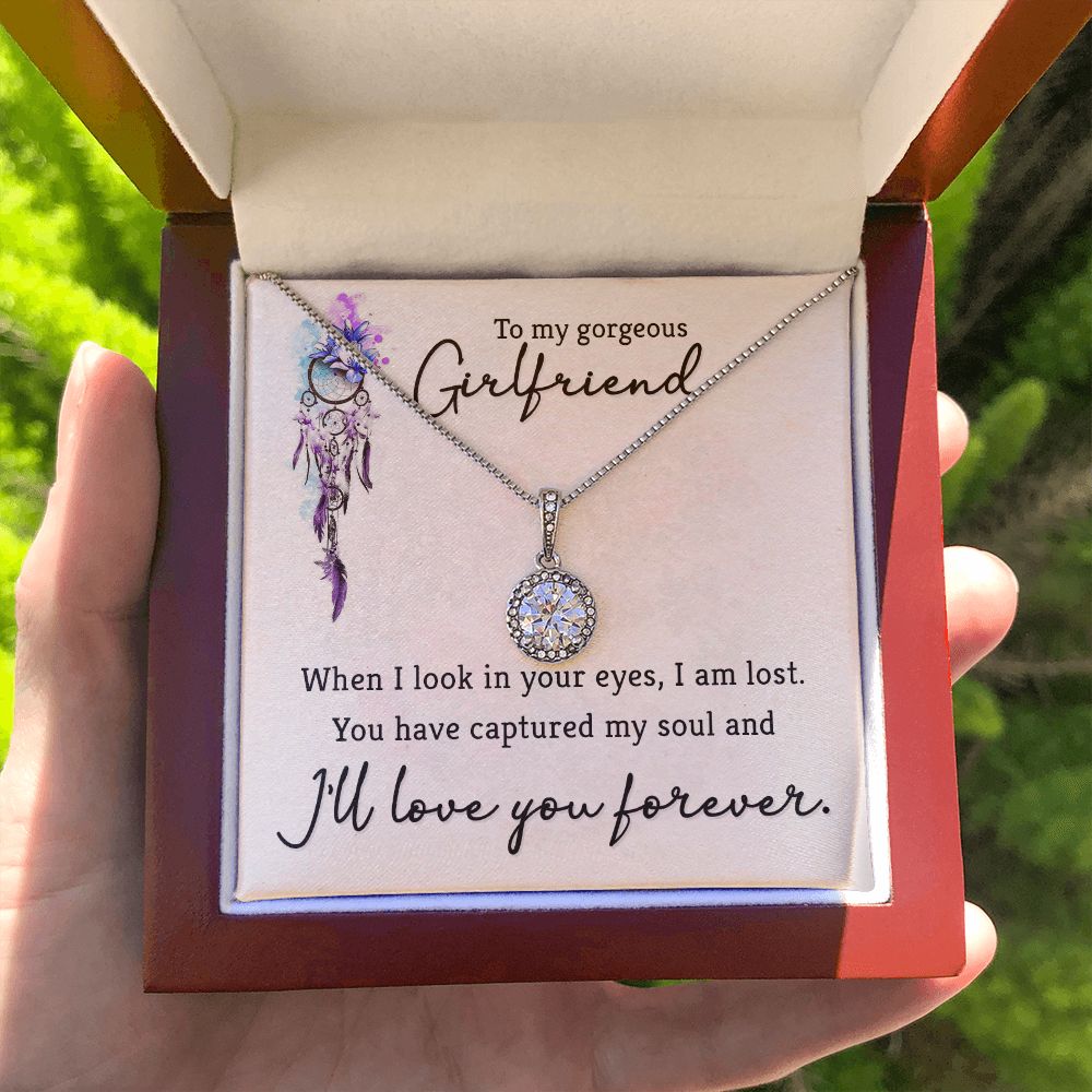 To My Girlfriend When I Look in Your Eyes Eternal Hope Necklace Message Card-Express Your Love Gifts