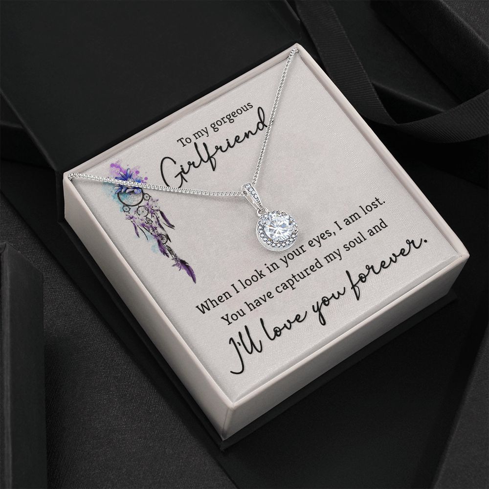 To My Girlfriend When I Look in Your Eyes Eternal Hope Necklace Message Card-Express Your Love Gifts
