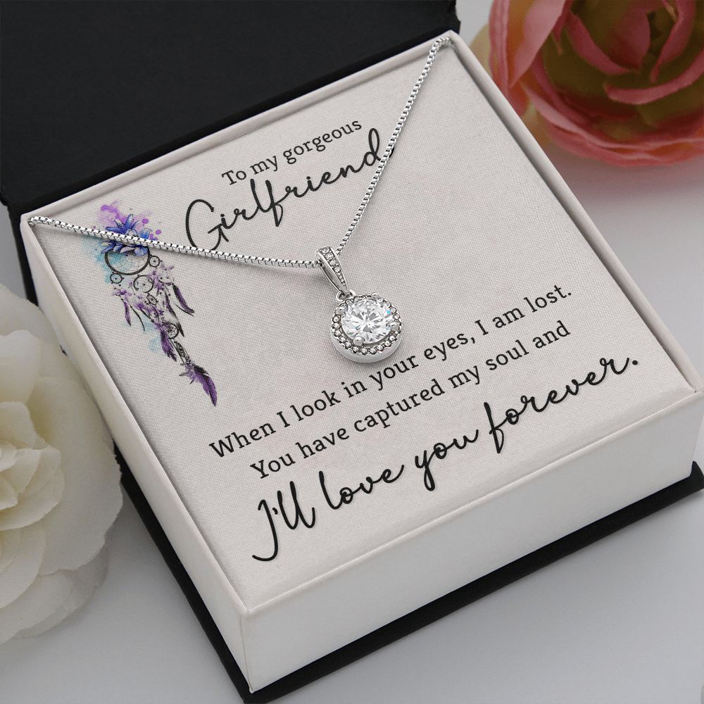 To My Girlfriend When I Look in Your Eyes Eternal Hope Necklace Message Card-Express Your Love Gifts