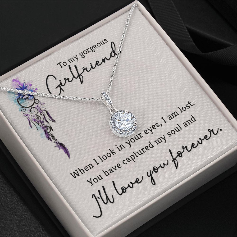 To My Girlfriend When I Look in Your Eyes Eternal Hope Necklace Message Card-Express Your Love Gifts