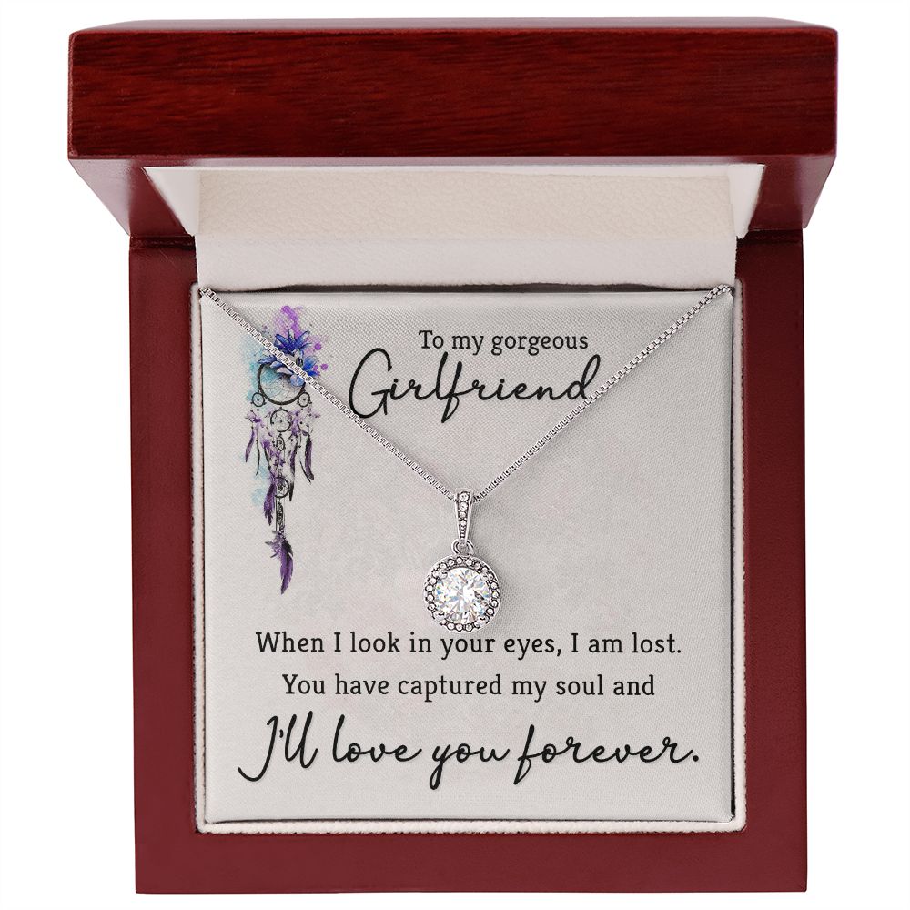 To My Girlfriend When I Look in Your Eyes Eternal Hope Necklace Message Card-Express Your Love Gifts