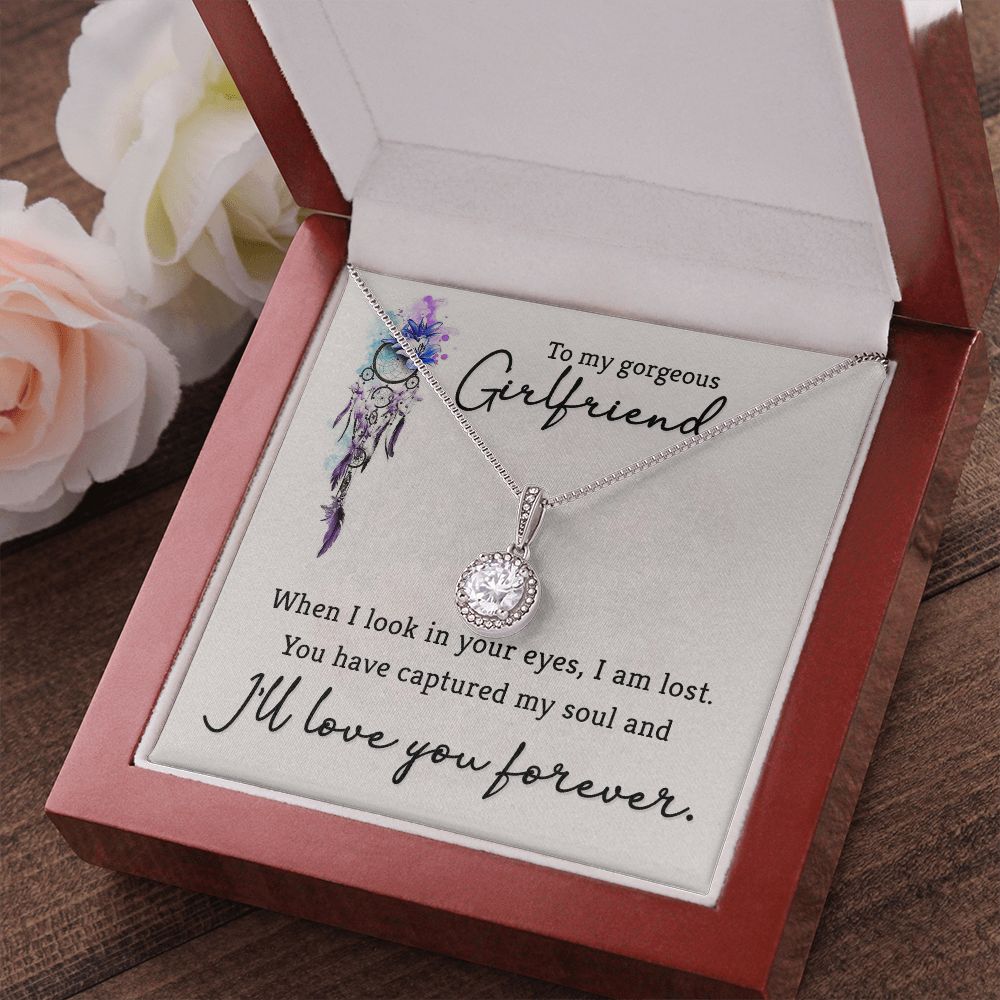 To My Girlfriend When I Look in Your Eyes Eternal Hope Necklace Message Card-Express Your Love Gifts