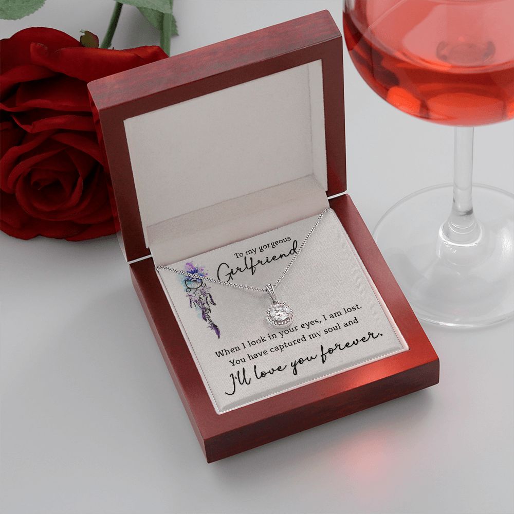 To My Girlfriend When I Look in Your Eyes Eternal Hope Necklace Message Card-Express Your Love Gifts