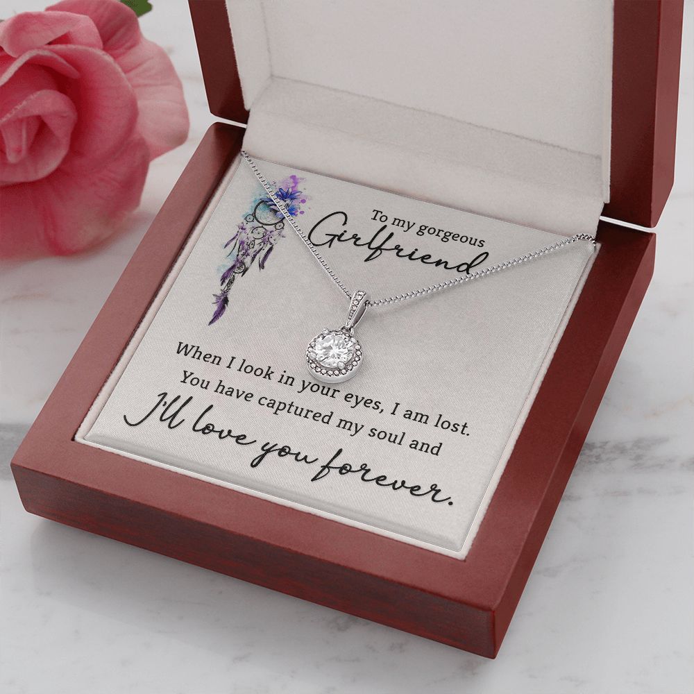 To My Girlfriend When I Look in Your Eyes Eternal Hope Necklace Message Card-Express Your Love Gifts