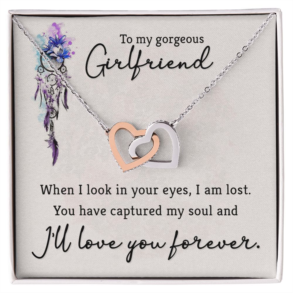 To My Girlfriend When I Look in Your Eyes Inseparable Necklace-Express Your Love Gifts