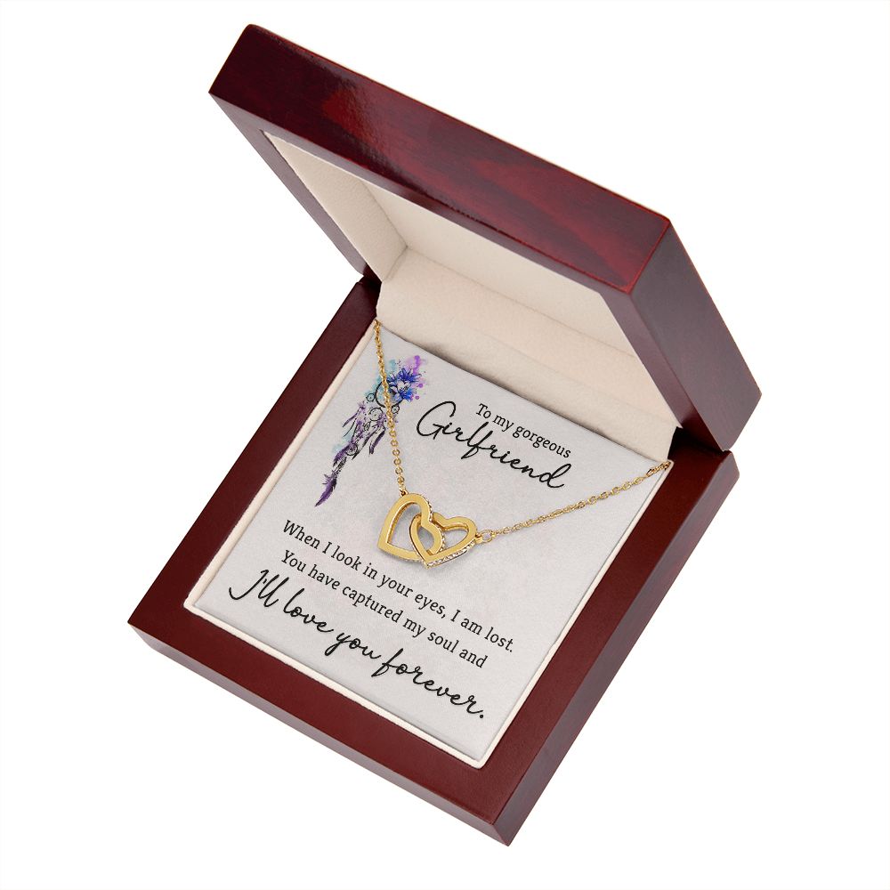 To My Girlfriend When I Look in Your Eyes Inseparable Necklace-Express Your Love Gifts