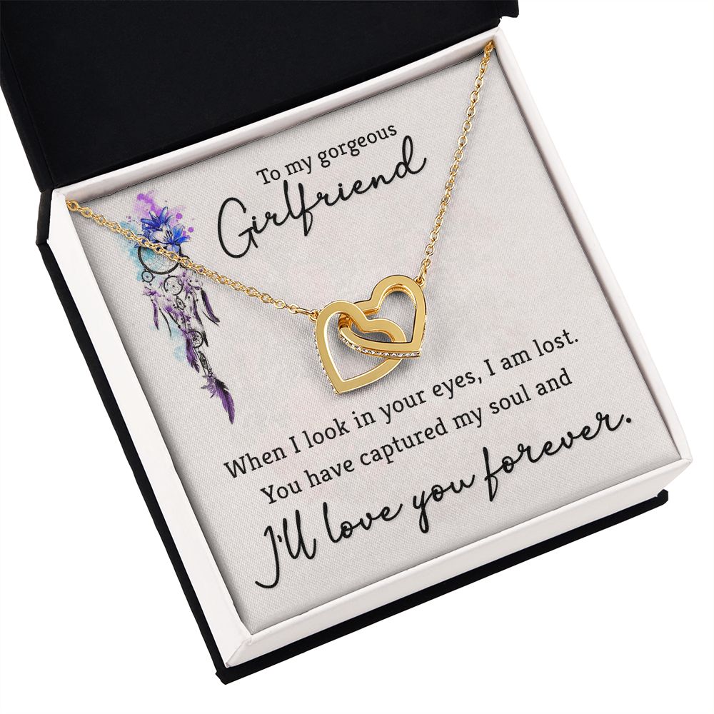 To My Girlfriend When I Look in Your Eyes Inseparable Necklace-Express Your Love Gifts