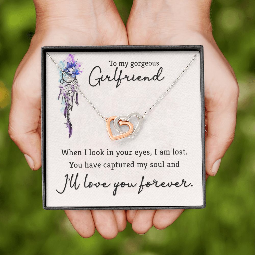 To My Girlfriend When I Look in Your Eyes Inseparable Necklace-Express Your Love Gifts