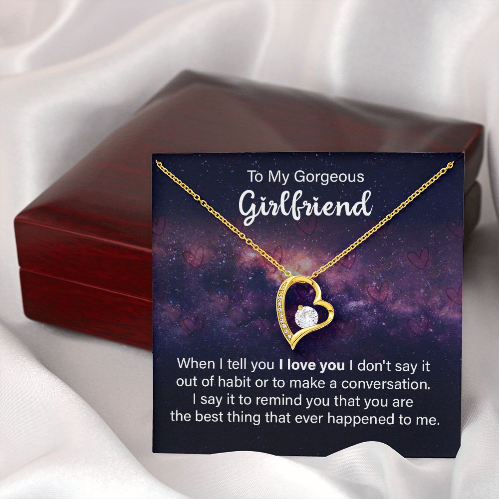 To My Girlfriend When I Tell You I Love You Forever Necklace w Message Card-Express Your Love Gifts