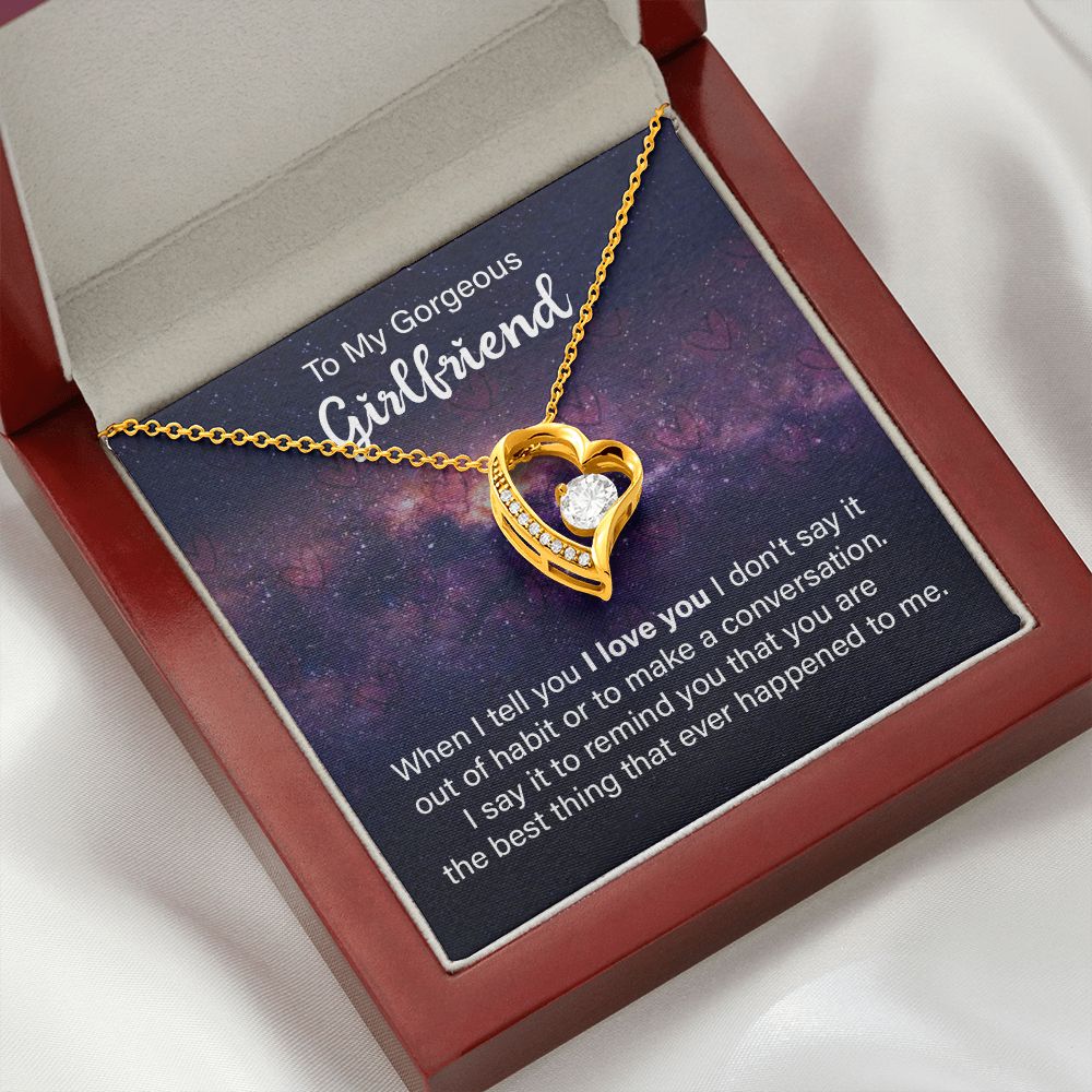 To My Girlfriend When I Tell You I Love You Forever Necklace w Message Card-Express Your Love Gifts