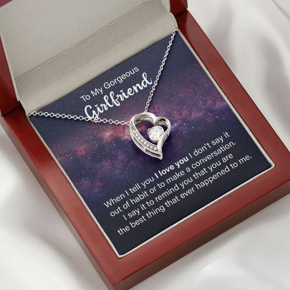 To My Girlfriend When I Tell You I Love You Forever Necklace w Message Card-Express Your Love Gifts