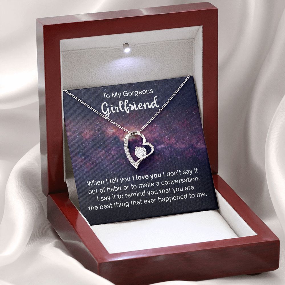 To My Girlfriend When I Tell You I Love You Forever Necklace w Message Card-Express Your Love Gifts