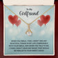 To My Girlfriend When You Smile Alluring Ribbon Necklace Message Card-Express Your Love Gifts