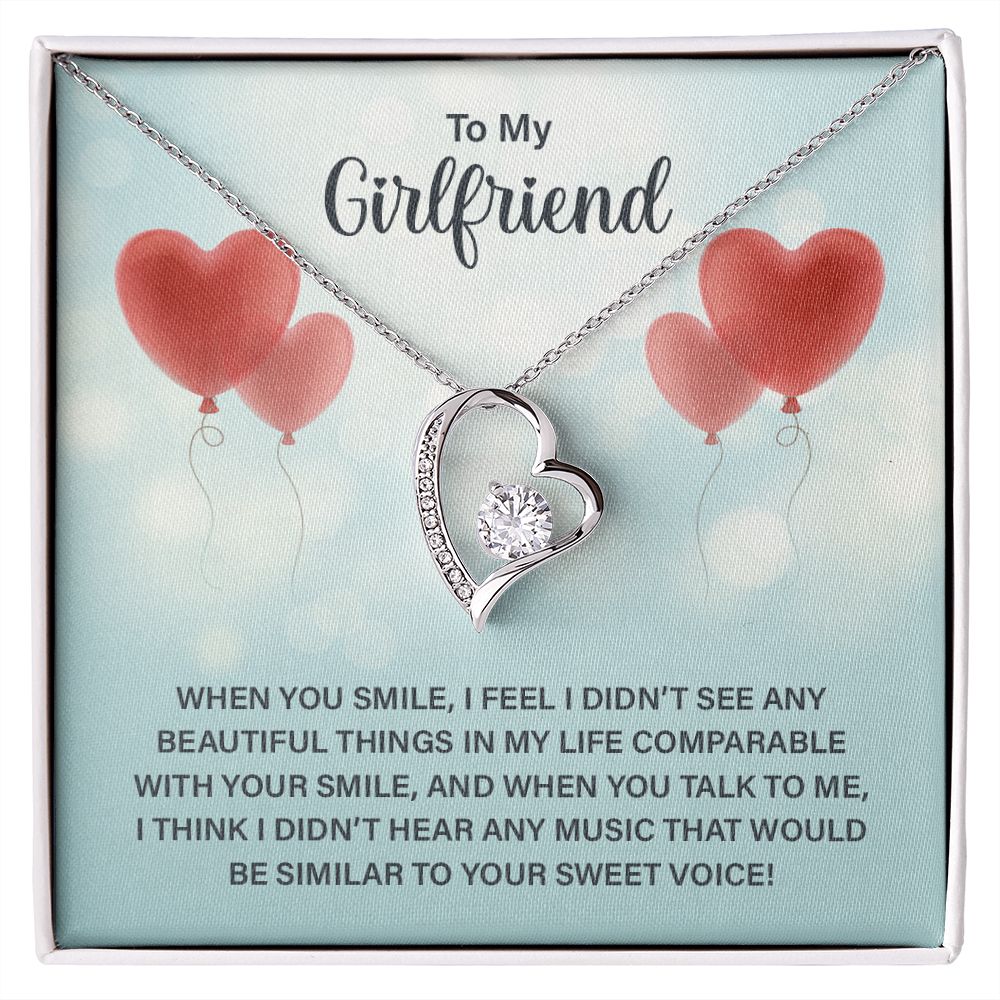 To My Girlfriend When You Smile Forever Necklace w Message Card-Express Your Love Gifts