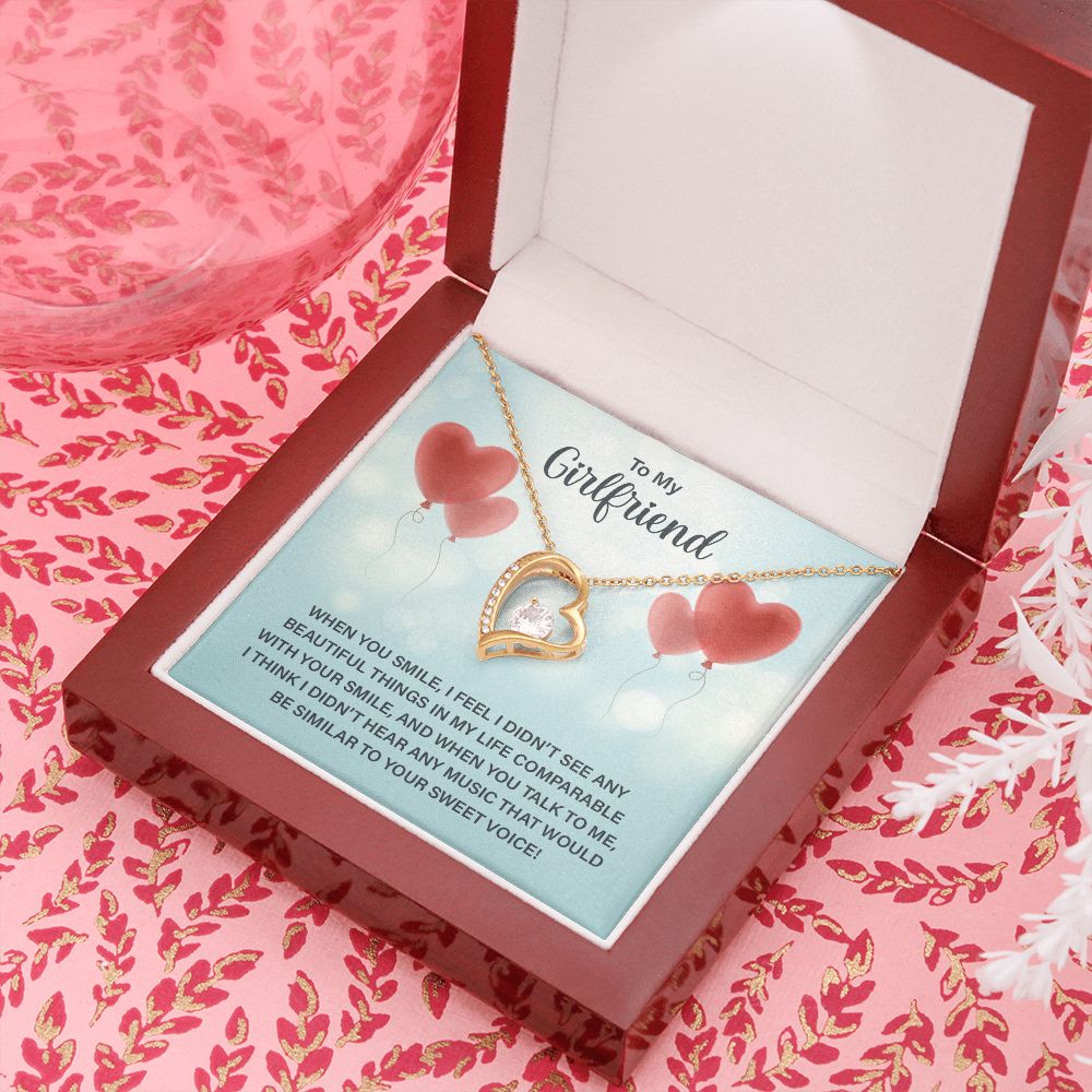 To My Girlfriend When You Smile Forever Necklace w Message Card-Express Your Love Gifts