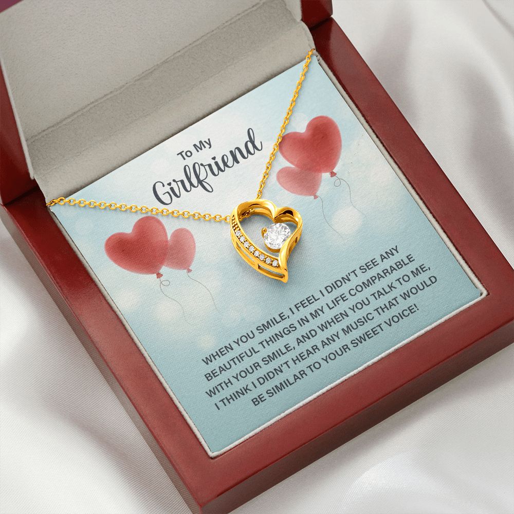 To My Girlfriend When You Smile Forever Necklace w Message Card-Express Your Love Gifts