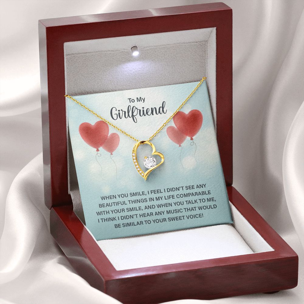 To My Girlfriend When You Smile Forever Necklace w Message Card-Express Your Love Gifts